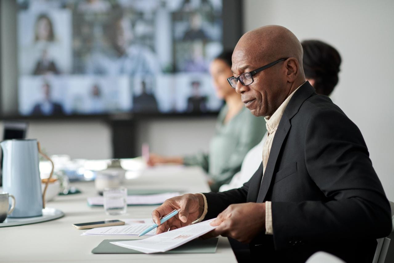Man in Teams meeting