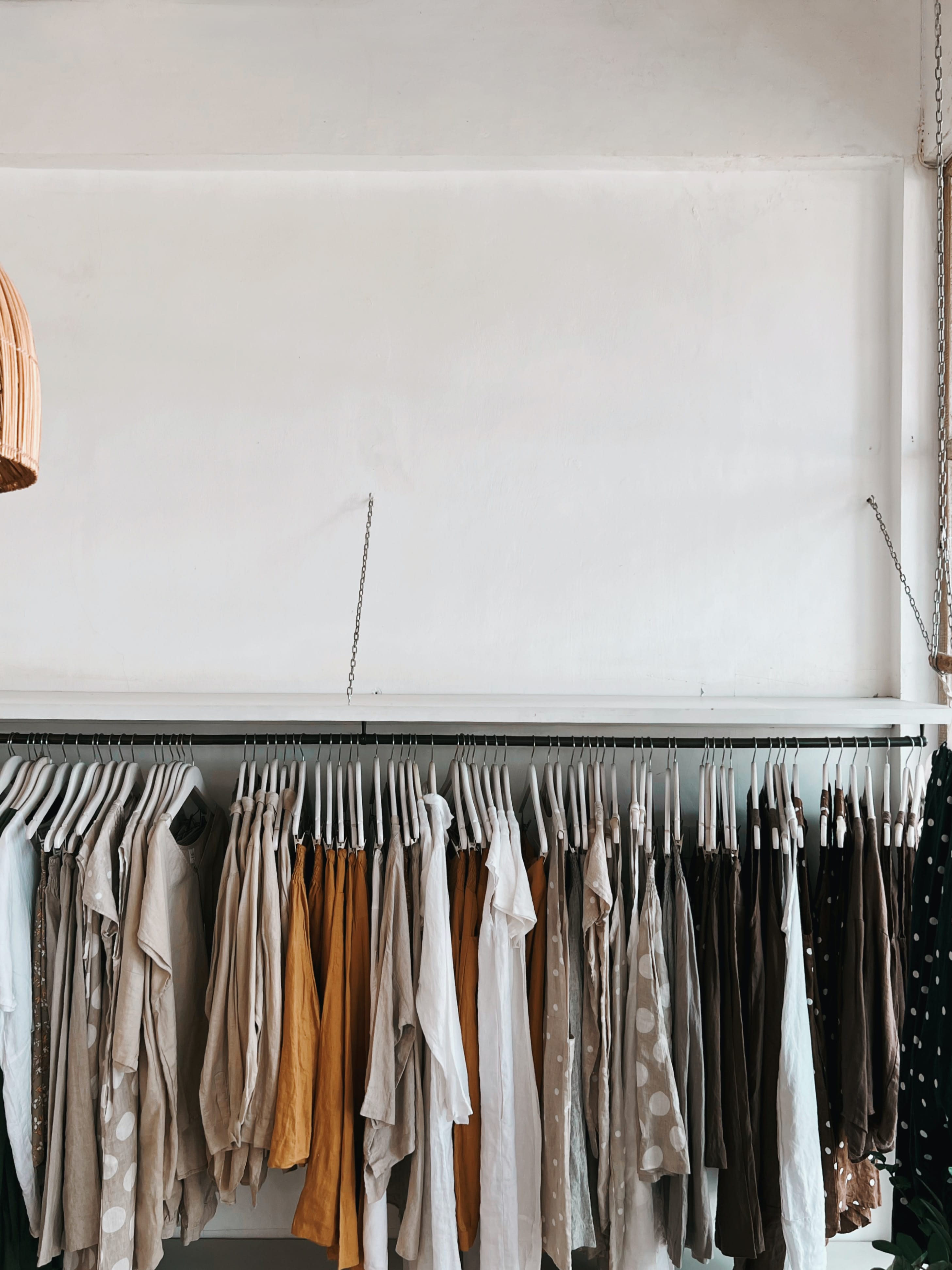 Minimalist Clothing Display in Boutique Store